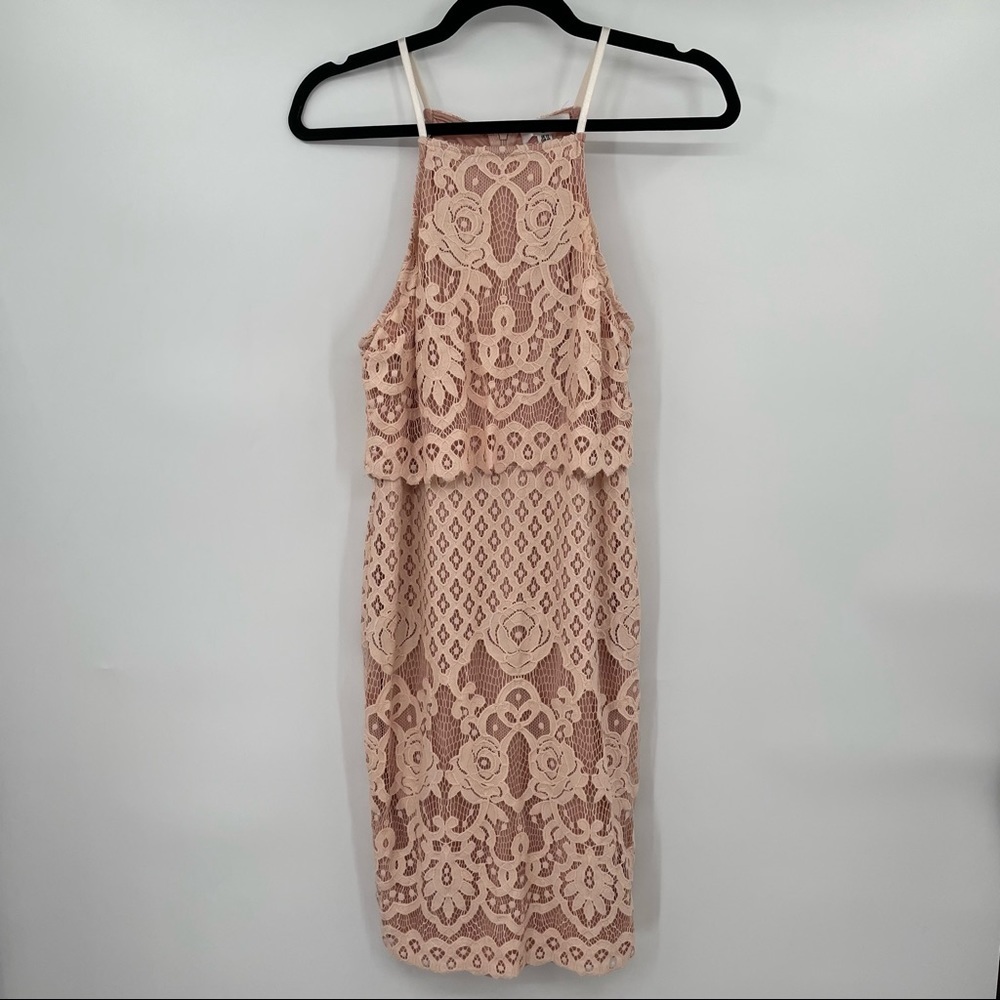 Missguided Pink Lace Dress